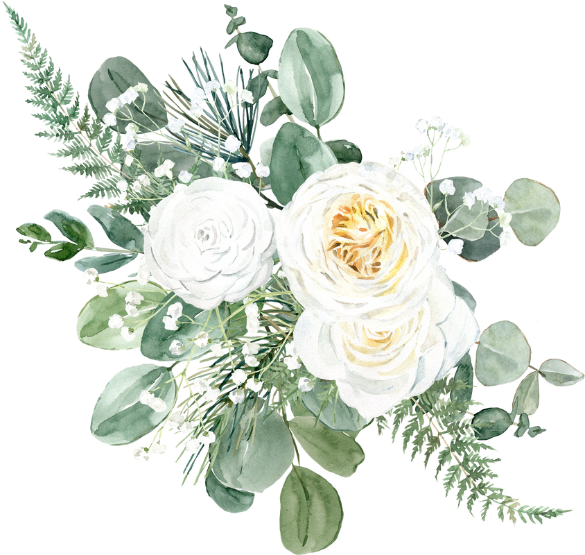 Watercolor flower bouquet